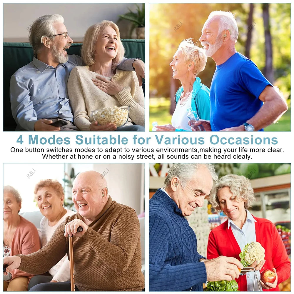 Rechargeable Digital Hearing Aid Adjustable Tone 2024 Best Sound Amplifier Portable Deaf Elderly BTE Hearing Aids
